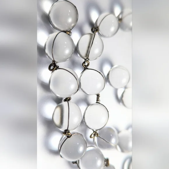 GORGEOUS Early Deco Era Wire Wrapped Pools Of Light Rock Crystal Necklace - Picture 6 of 10